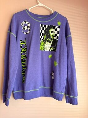 Beetlejuice Graphic Crewneck Sweatshirt - Purple/Green